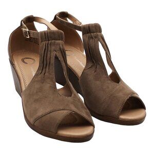 Journee Collection Brown Wedge Sandals